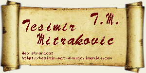 Tešimir Mitraković vizit kartica